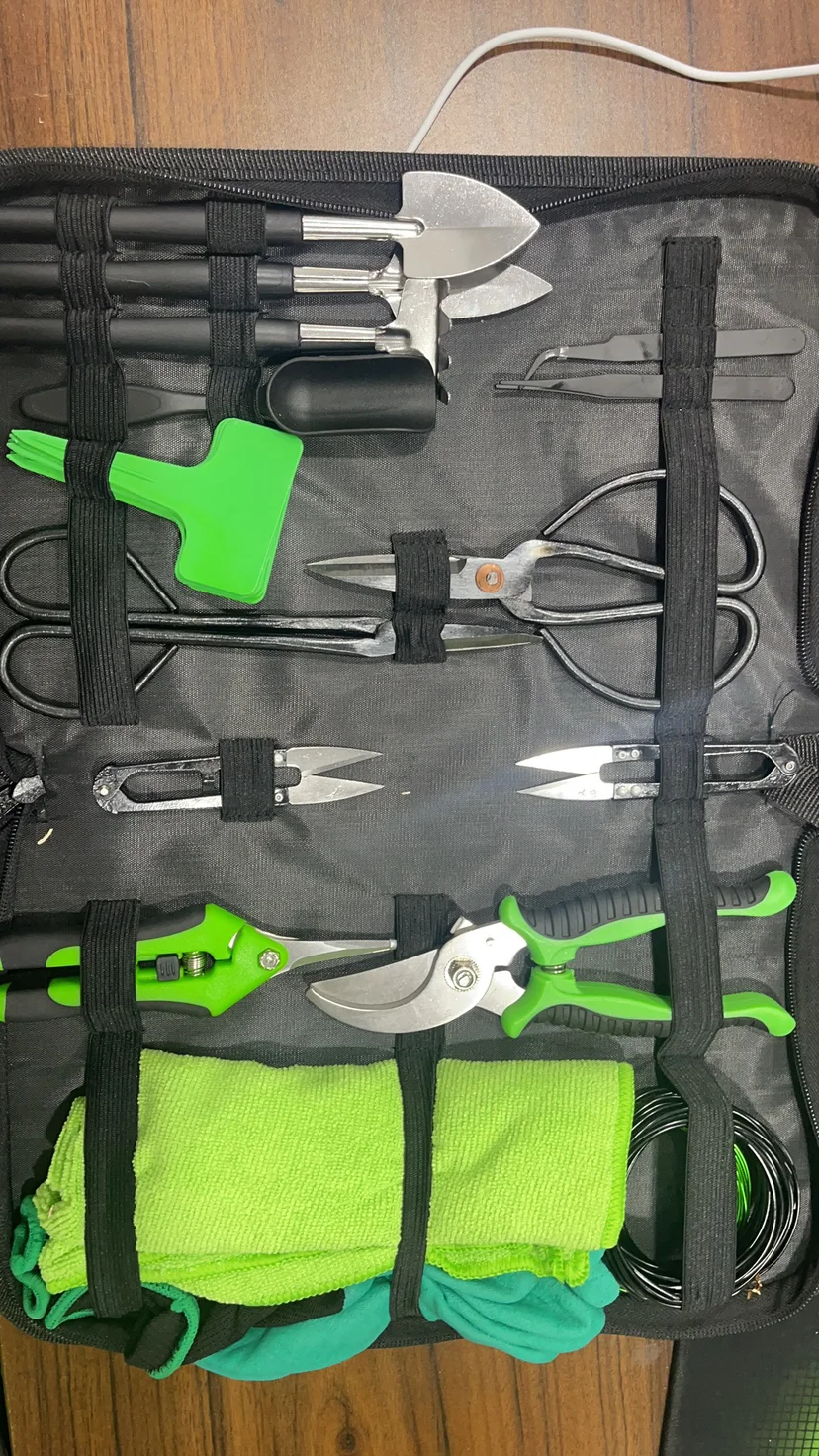 Industrial Grade Mini Bonsai Tool Set 24pcs Garden Kit for Beginners Heavy Duty Iron Hand Tool with Case