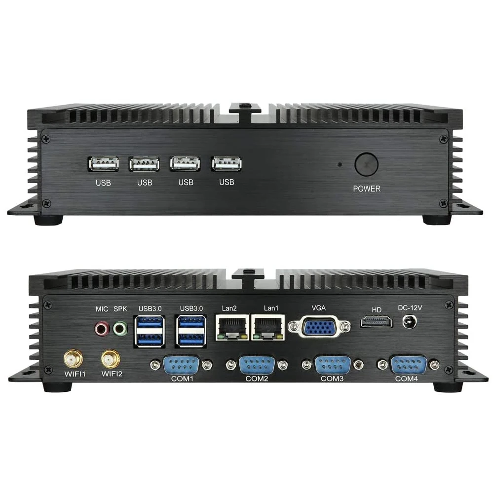 
 Промышленная панель PC C1037U Mini PC Dual LAN 4 * RS232 COM Port промышленный ПК прочный компьютер  