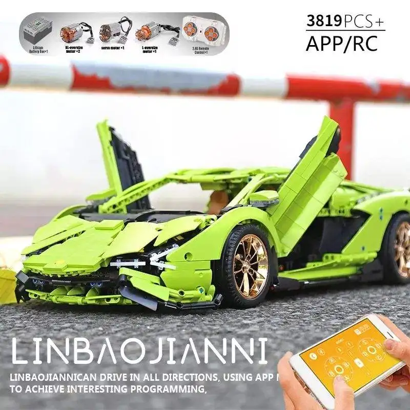 Racing Classic Remote Super Rc Kit Model Technic Brick Control Moc Small Military Police Robot Electric Mini Building Car Toy