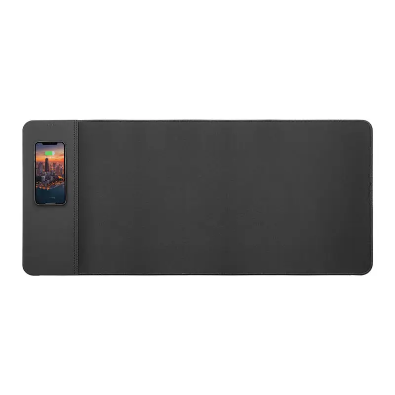 Custom Personalized Logo Printed Giant Waterproof Mousepad 15W Fast Qi Wireless Charging Phone Charger Desk Mouse Mat Pad