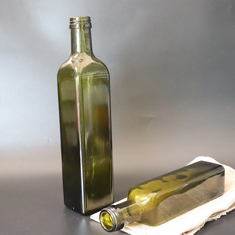 Elegant Premium Olive Oil Vinegar Cooking Oil Glass Bottle With Pour Spout