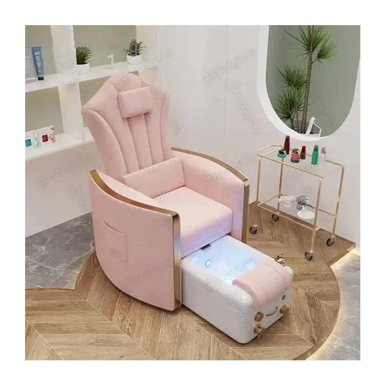 Factory Price High Quality Velvet Green Electric Inverted Back Foot Pedicure Chair Customizable Color For Manicure