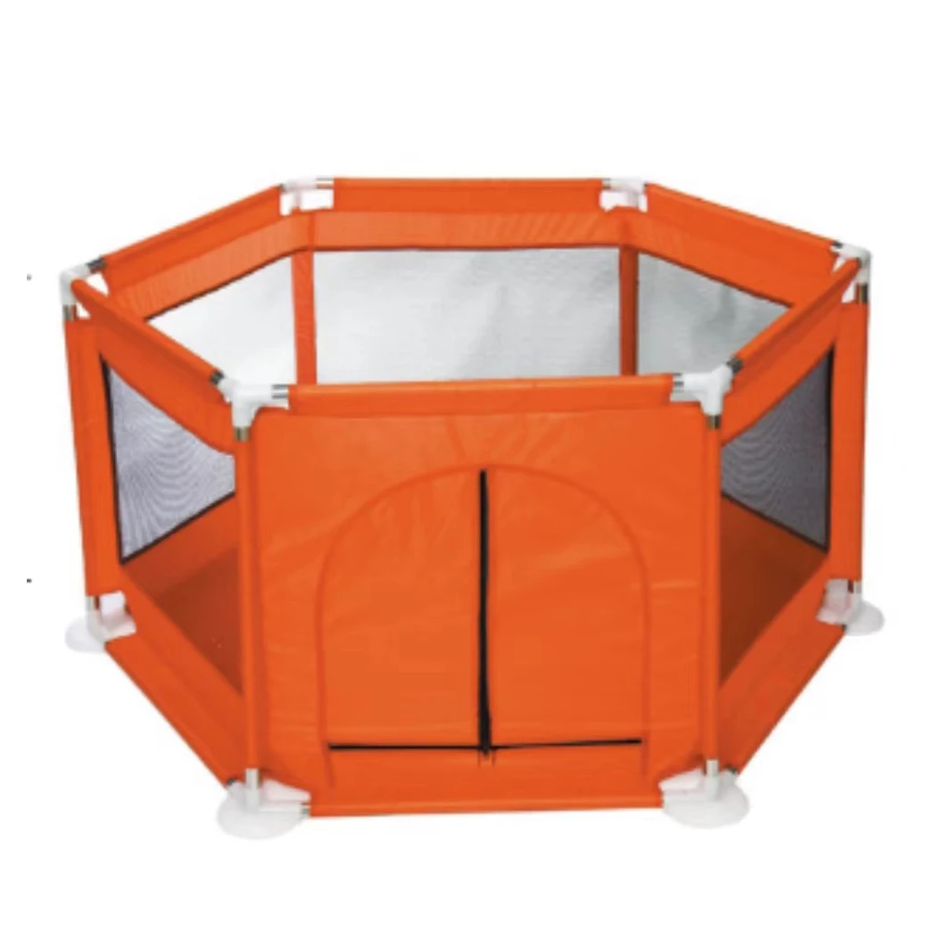 Hexagon Tent Large Indoor Kids Playpen Sky Blue Safety Playard With Portable Foldable Fence Baby Play Yard