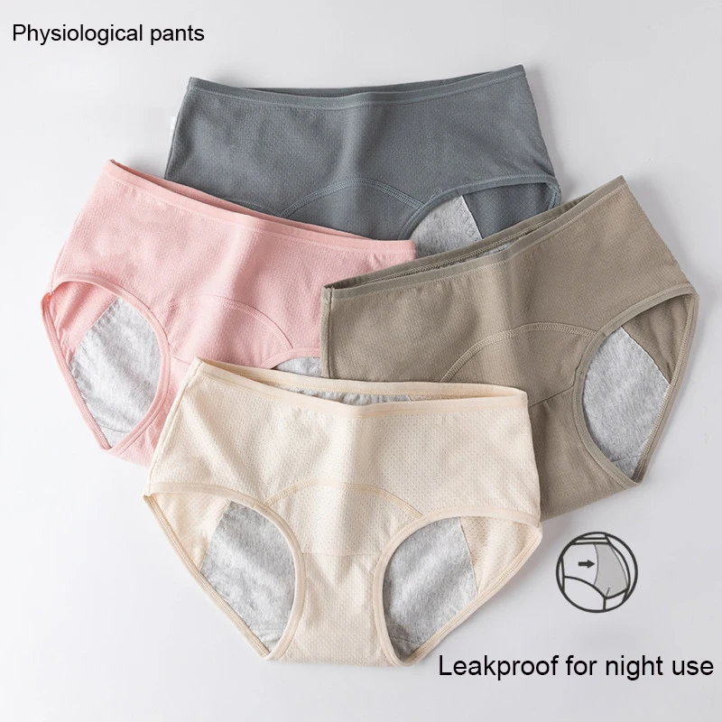 Teens Cotton Menstrual Period Panties Girls Heavy Flow Leak Proof Hipster  Women Postpartum Briefs