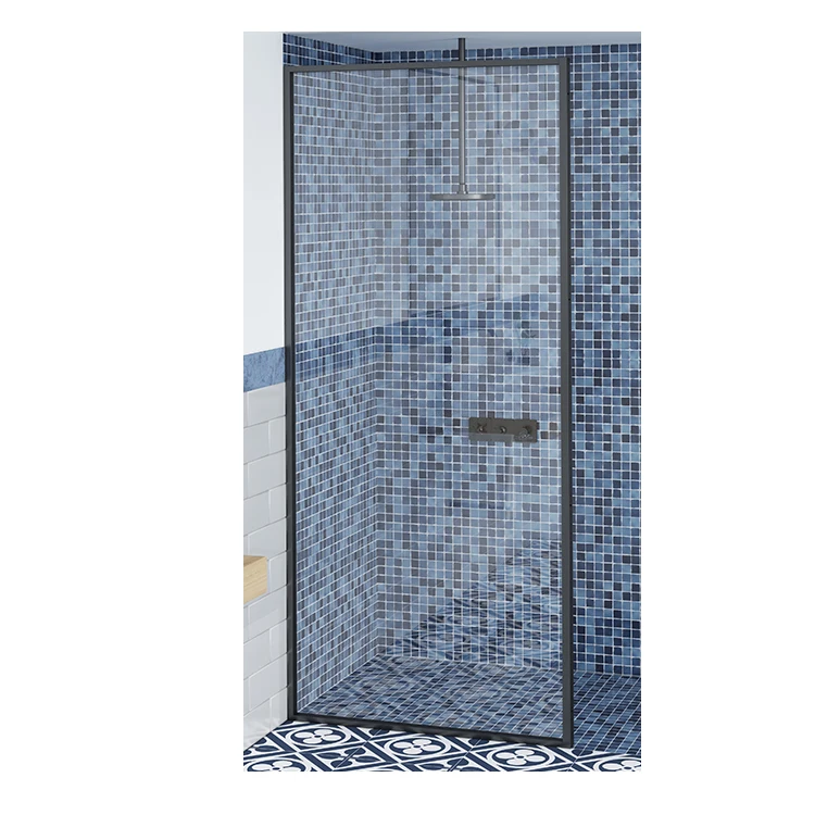 bathroom modern luxury walk in 8mm tempered glass shower door