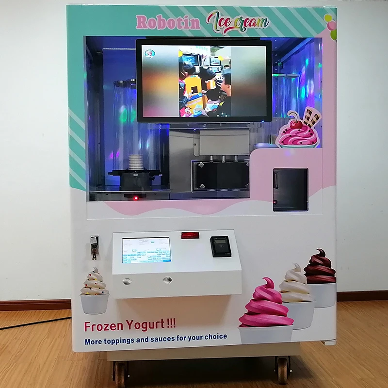 Chinese Factory Price Robot Making Frozen Yogurt Vending ice cream Machine HM766C