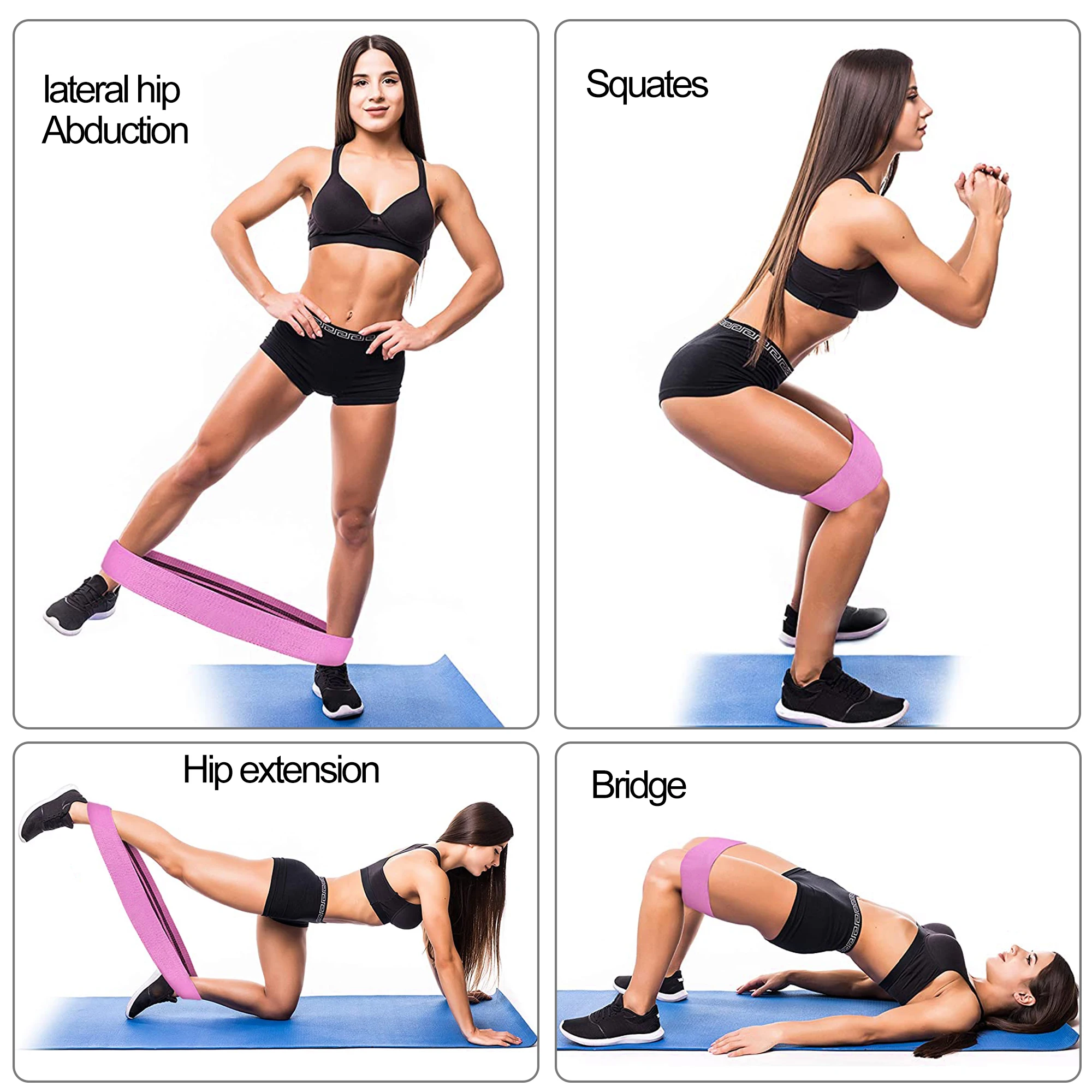 Hot selling Yoga workout band hip circle Custom printing Patterned Fabric Cotton Fitness Resistance Loop Bands