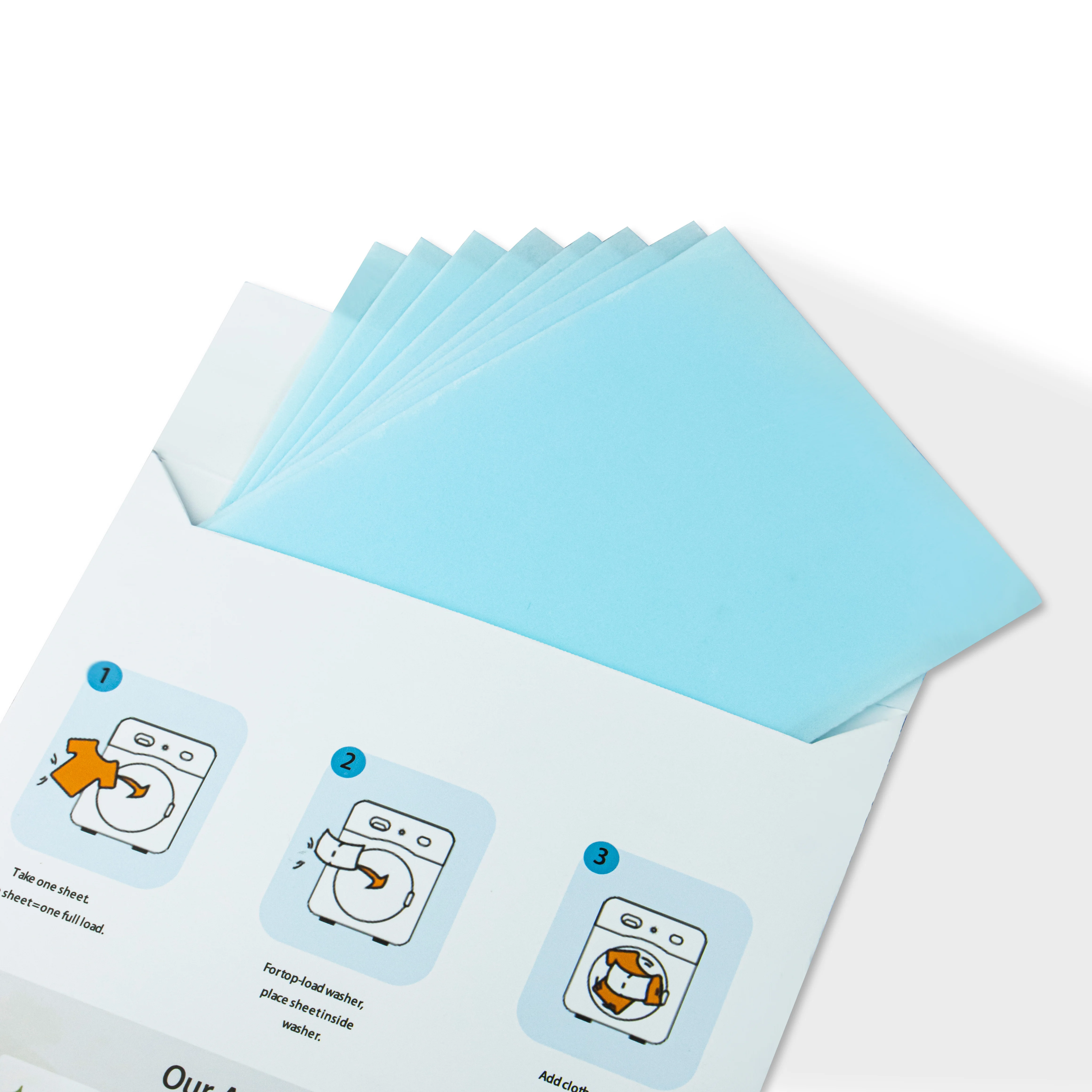 Высококачественные экологически чистые моющие листы OEM для стирки белья без пластиковых отходов одежды