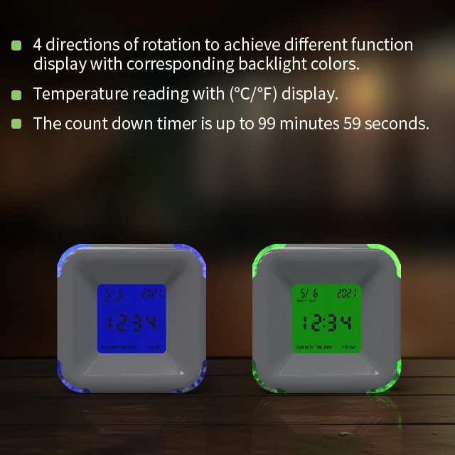 2024 High quantity Synchronized Digital Four Sided led smart alarm Clocks table tabletop clock for home