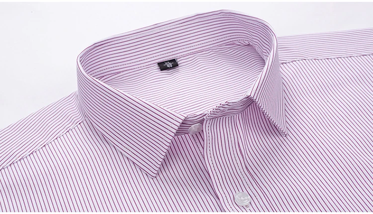 Business slim fit striped dress shirt 100 nylon long sleeve mens shirt