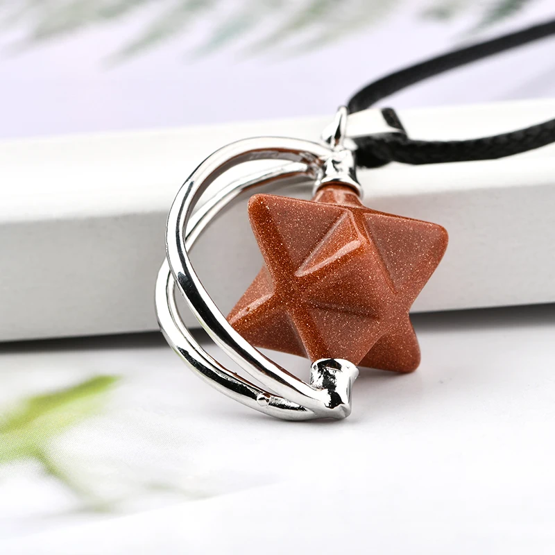 High quality rotational merkaba pendant Chakra Reiki amethyst Lapis Star Pendant meditation spiritual healing crystal pendant