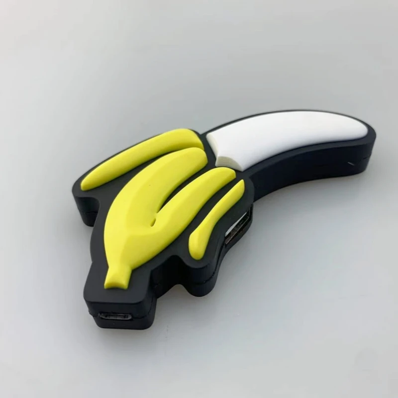 Cartoon Banana Shaped 4 Ports USB 2.0 HUB Docking Station Data Transfer Expander for USB Drives, Card Readers