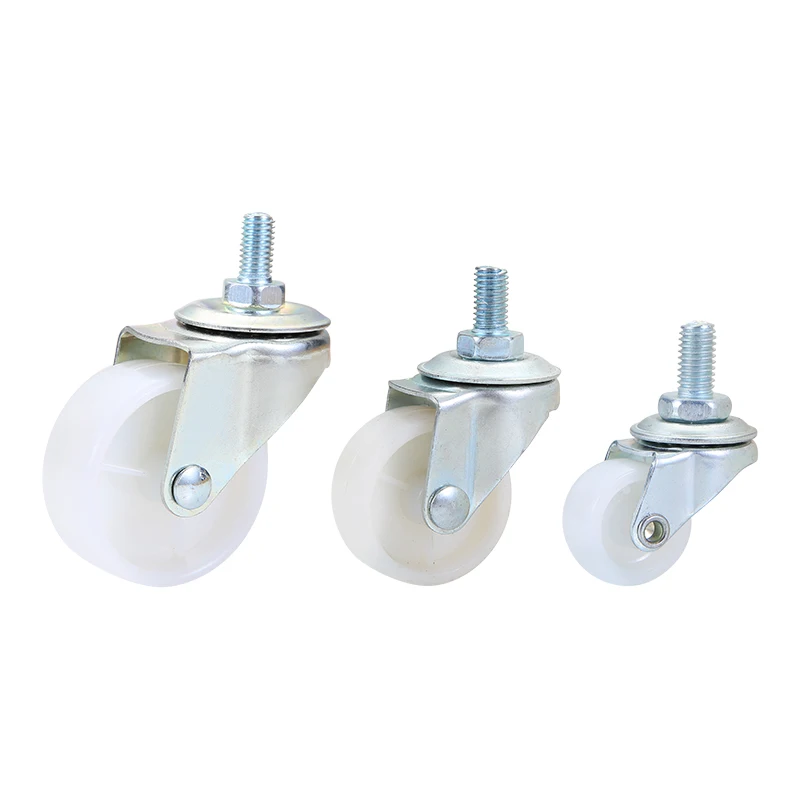 Easy-operated Hand Cart Furniture Mini White Silent Wheel Swivel 1 Inch Stem Caster