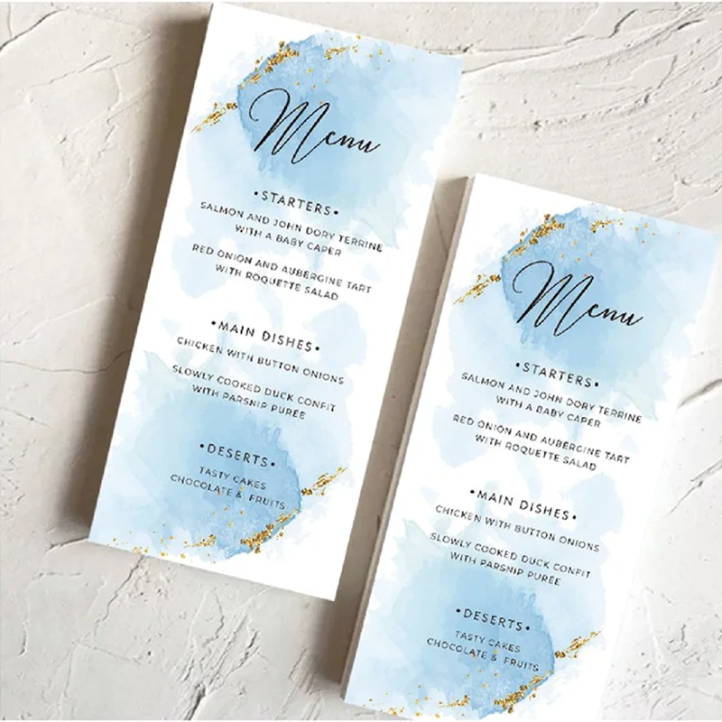 wedding menu card cusrom logo flora printing personalized text