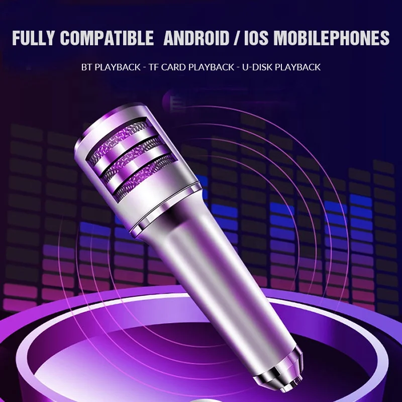 Beautiful RGB Colorful Dance Light Speaker Portable Stage Speakers Wireless Karaoke Speakers With Microphone