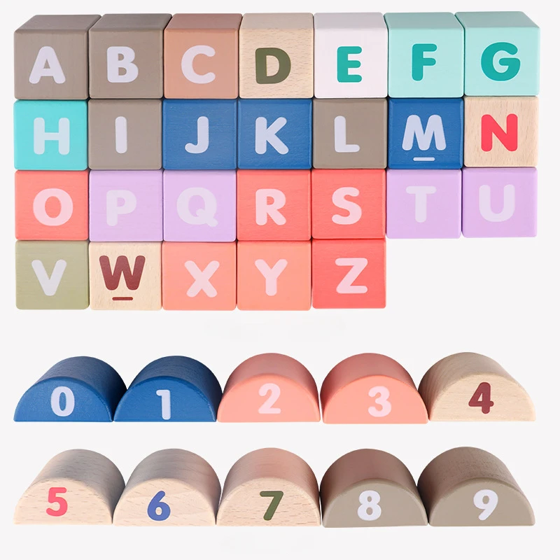 Wholesale Wooden Building Blocks Toy Macaron City Construction Blocks Educational Toy for Kids Montessori Urban Traffic Fun