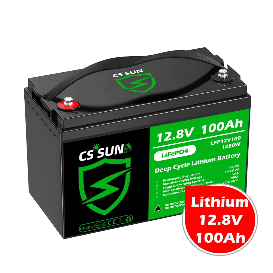 Аккумуляторная батарея LiFePO4 CSSUN 12V100Ah для домашней солнечной системы замена VRLA с сертификацией cal
