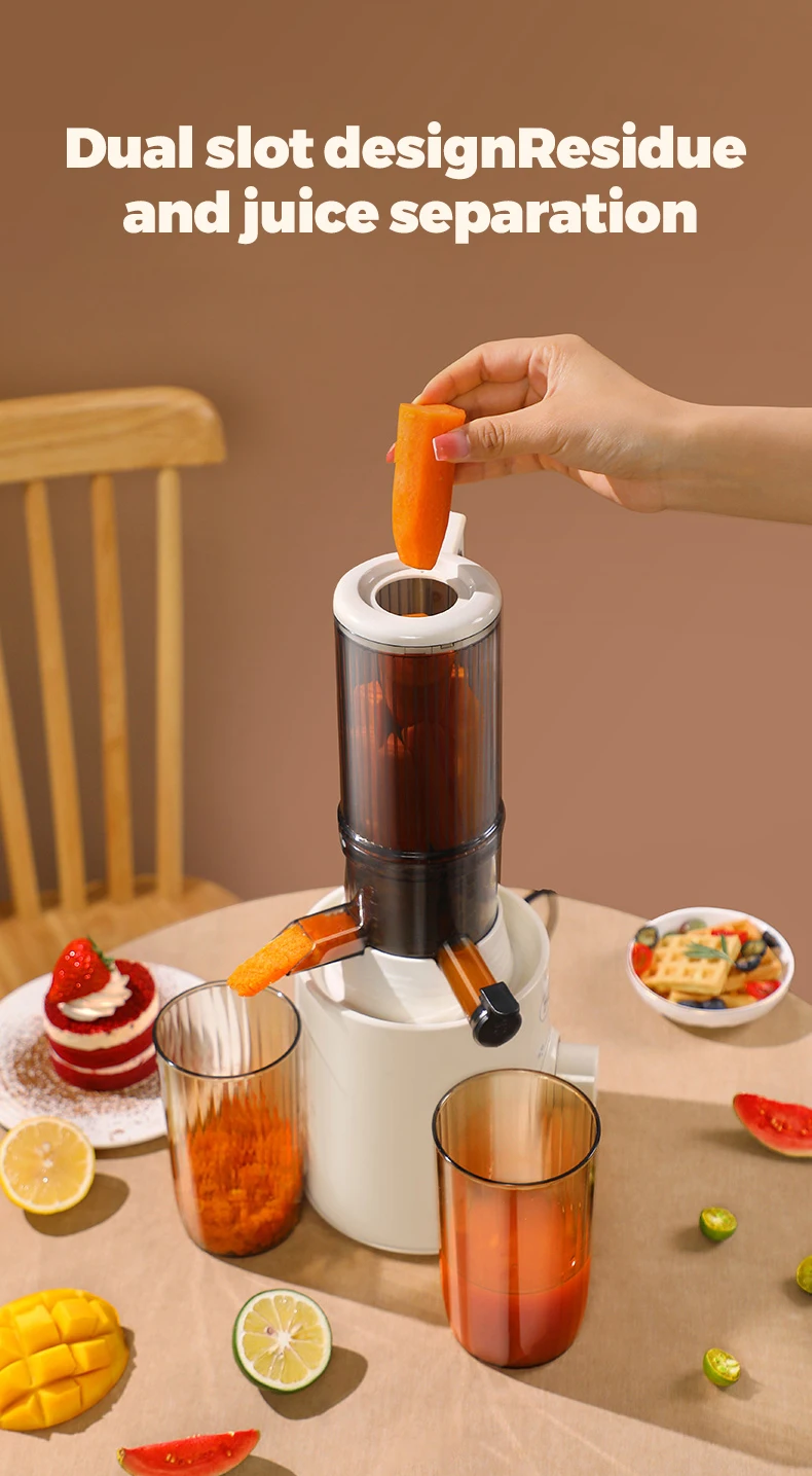China  Large Feeding Big Mouth Slow Juicers Machine Cold Press Juicer Squeezer Reverse Function Juice Extractor
