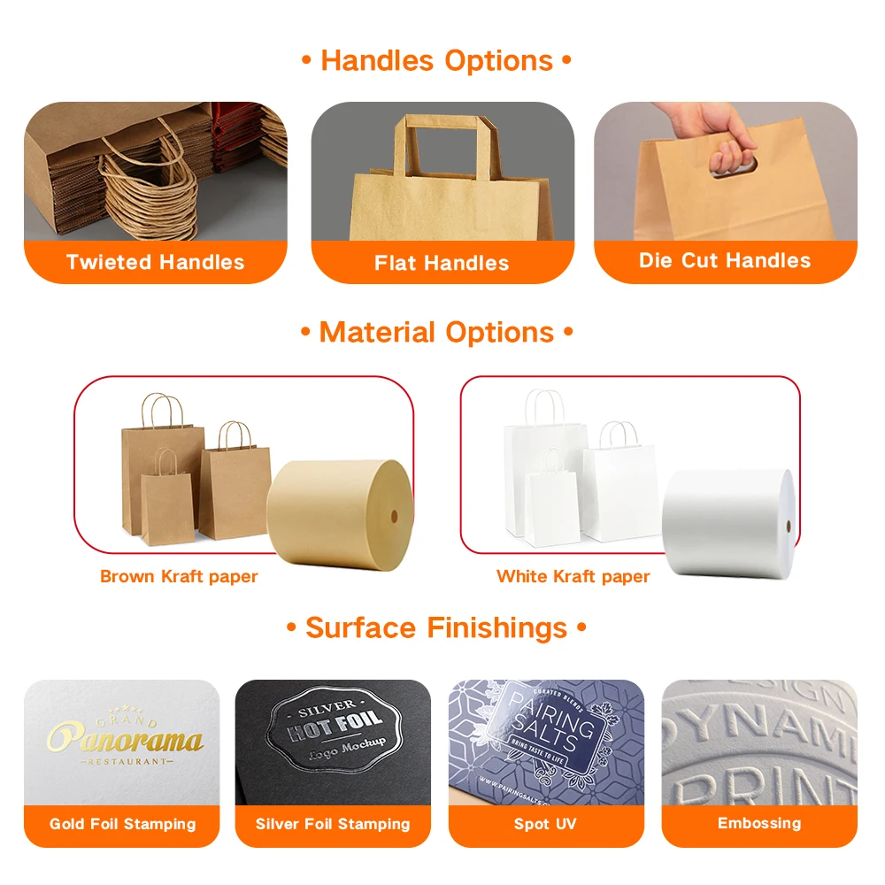 Gift Bag Brown Paper Bags Bolsa De Navidad Kraft Paper for Xmas Decorative Party Wholesale Christmas 8 Color Flexo Printing