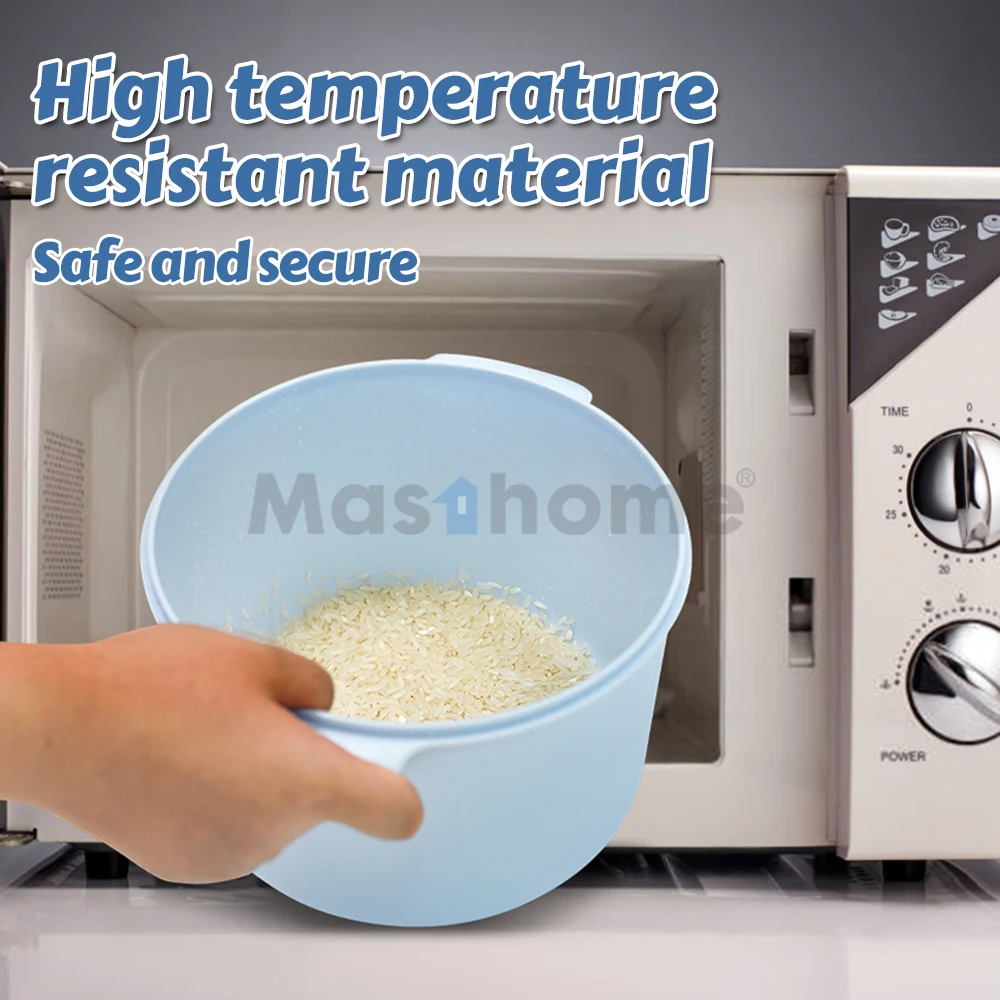 Masthome Office School Plastic Microwaveable Food Container Rice Cooker Microwavable Bowls Lunch Box