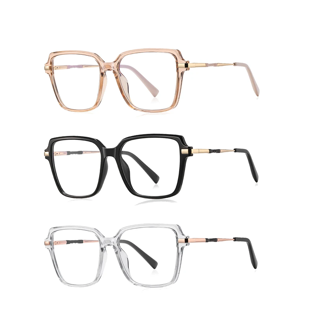 High quality stand tr90 customizable optical frame large size womens anti- blue light glasses