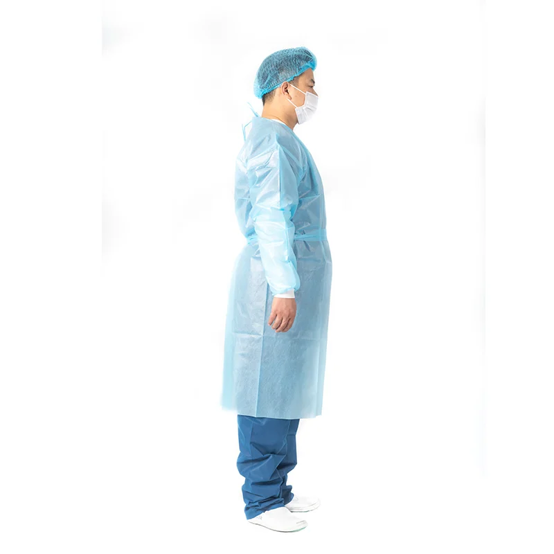 High Quality Non Woven Impervious Hospital Disposable Isolation Gown Isolation Gown With Cotton Cuffs