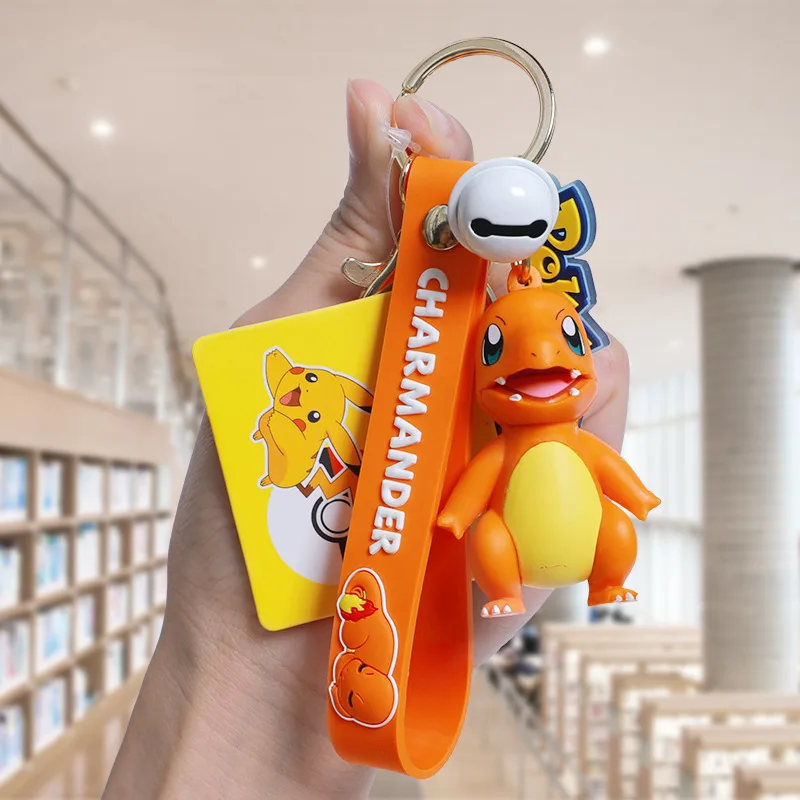 6 цветов высококачественный 3D мини-фигурка Пикачу Пика Псайдак Jigglypuff Charmander Pokeball монстр брелок с колокольчиком