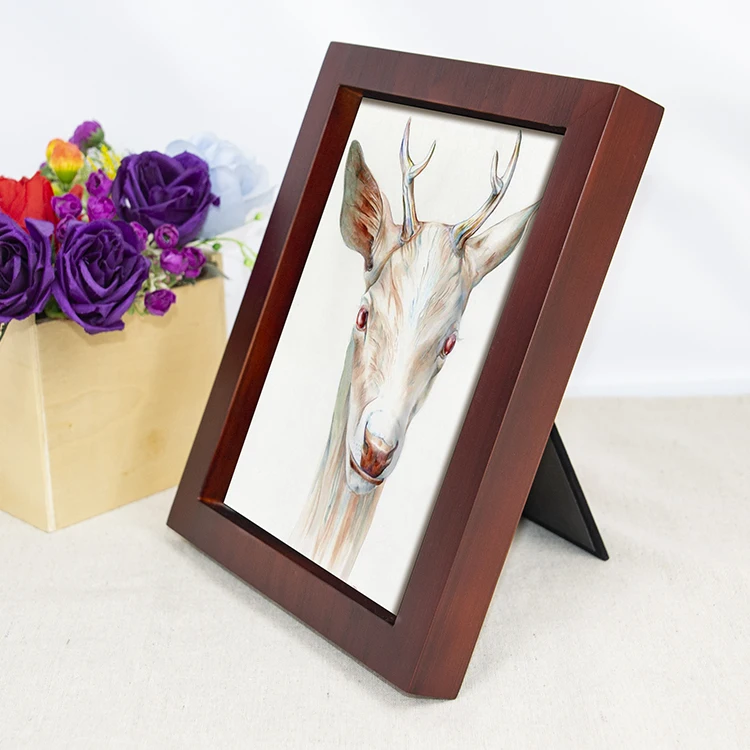 Wholesale A4 Custom Poster Or Picture Frame Wall Creative 12x16 Inch Wood Frame display frame with stand for home decor