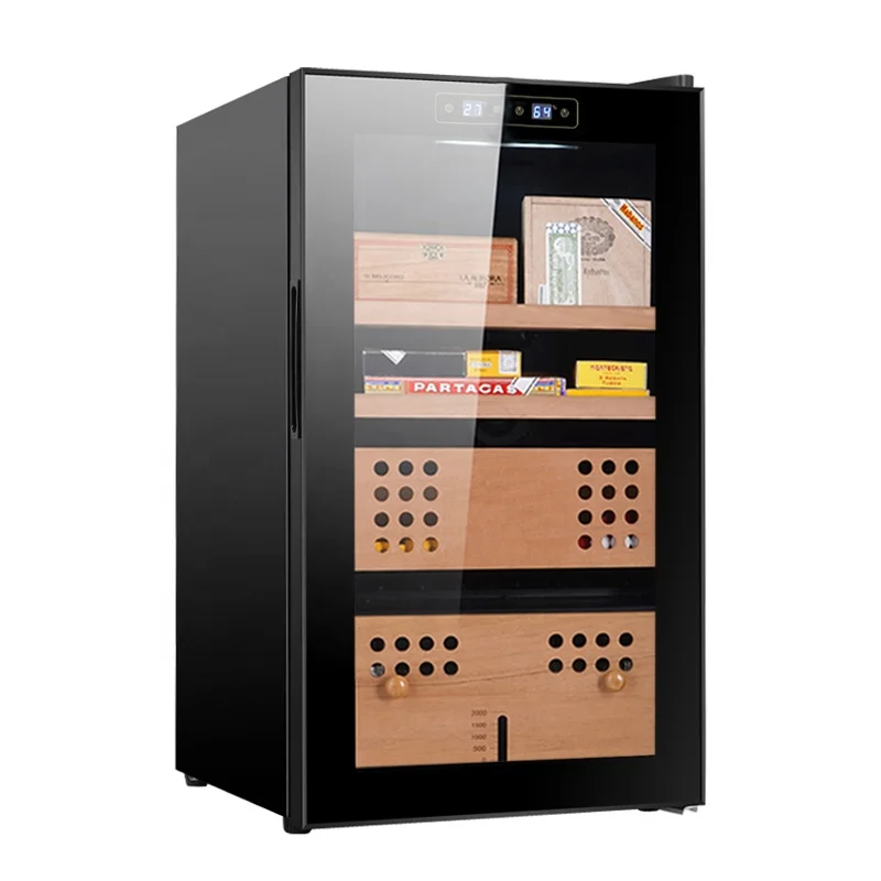 High Quality Automatic Humidity Control Home Cedar Wood Lacquer Humidity Control Wine And Cigar Humidor
