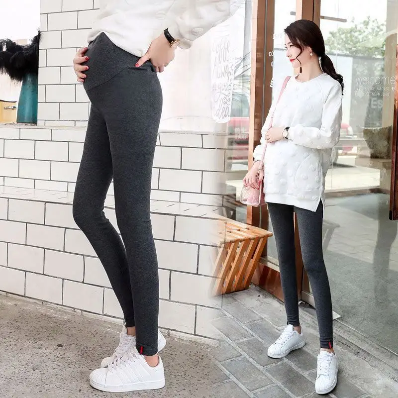 Wholesale New Spring Long Pregnant Woman Korean Fashion Solid Color Casual Pants Leggings