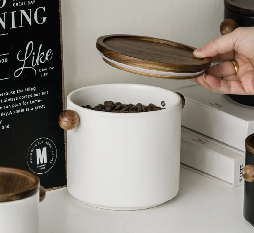 Coffee Powder Beans Ceramics Tea Cans sealed Jars Food Grade Candy Jars Moisture-proof Kitchen Cereals Snack Storage Boxes
