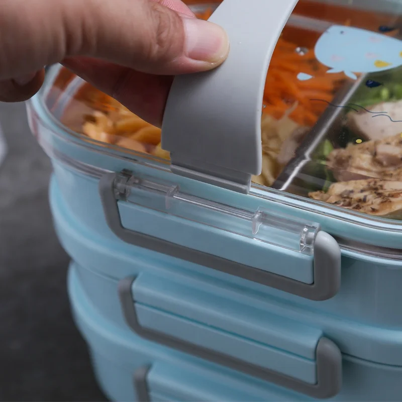 304 Stainless Steel Airtight Food Container Kids Bento Box With Compartments Stackable  Bento Lunch Box