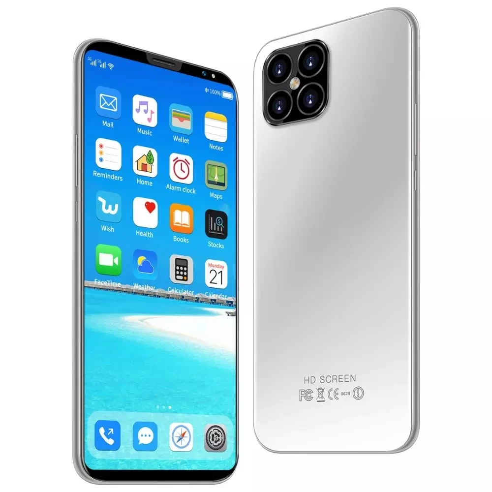 i12 Pro+ 6.1 inch Android Smartphones 8GB+256GB 10-Core 5G LET Cellphones 4 Camera MTK6889 Face ID Unlock Dual SIM Mobile Phone