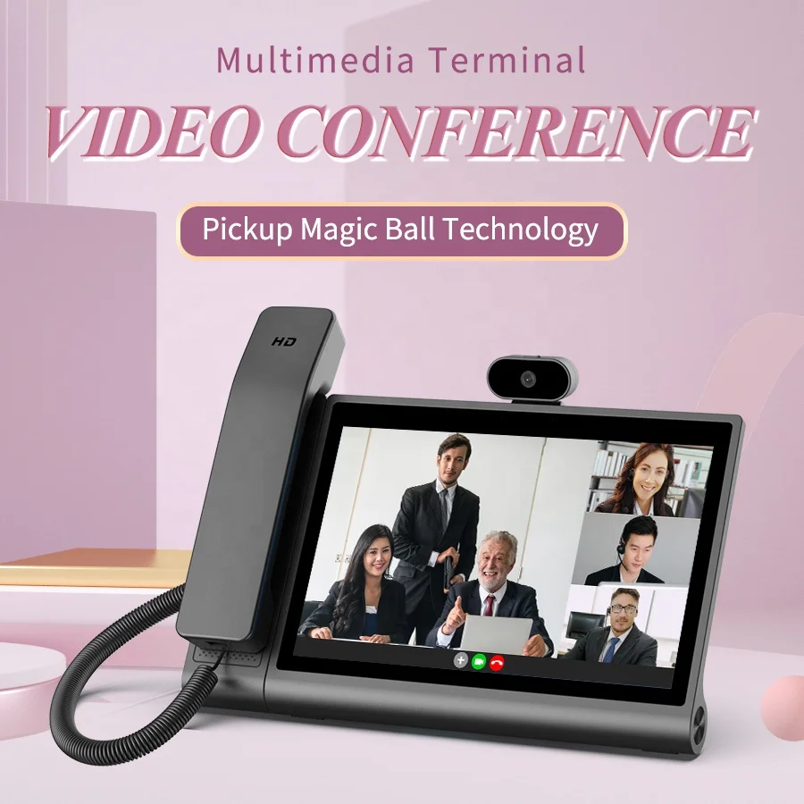 HD Voice Removable Camera Conference Terminal High quality Touch Screen Bluetooth SIP IP Video Android Desk Phones
