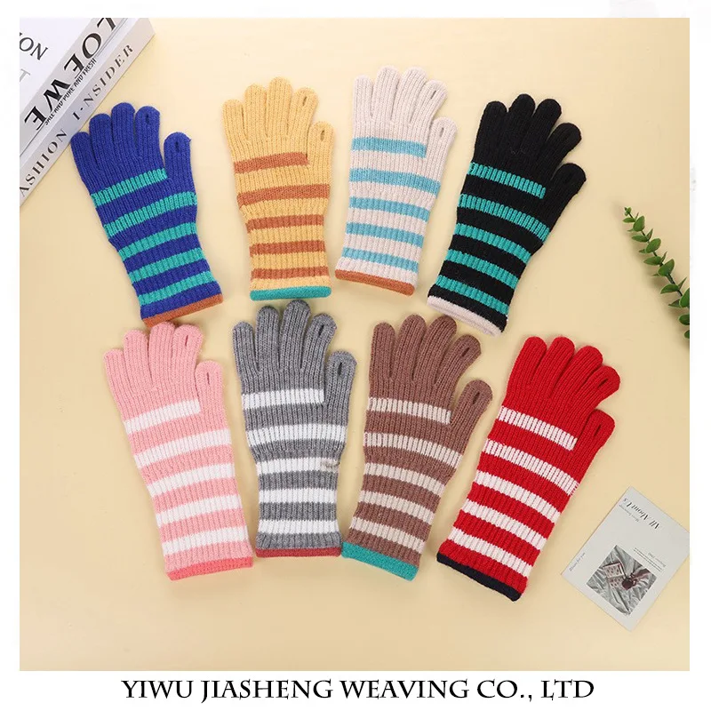 Зимние женские велосипедные перчатки в Корейском стиле кашемировые шерстяные теплые Утепленные с двумя пальцами для улицы вязаные сенсорным экраном