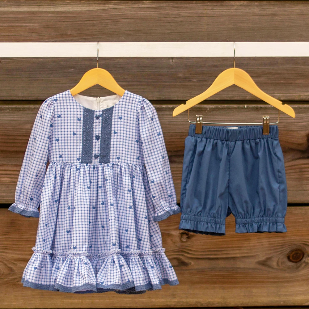 boutique wholesale Christmas new kids custom popular children printed festival ruffle dresses with long sleeves