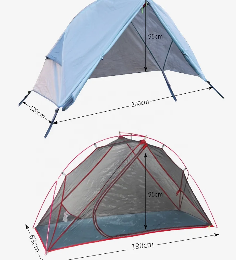 Waterproof Outdoor 1-Person Ultralight Camping Cot Tent Portable Pop-up Folding Design with Elevated Sleeping Option