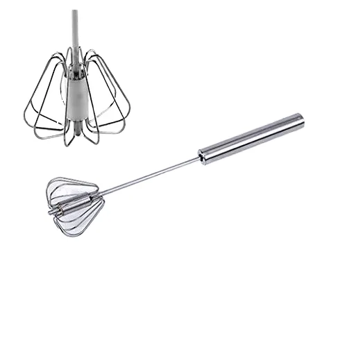 Kitchen Tools Push Down Flour Egg Beater Stainless Steel Semi Automatic Whisk for Mixing Egg