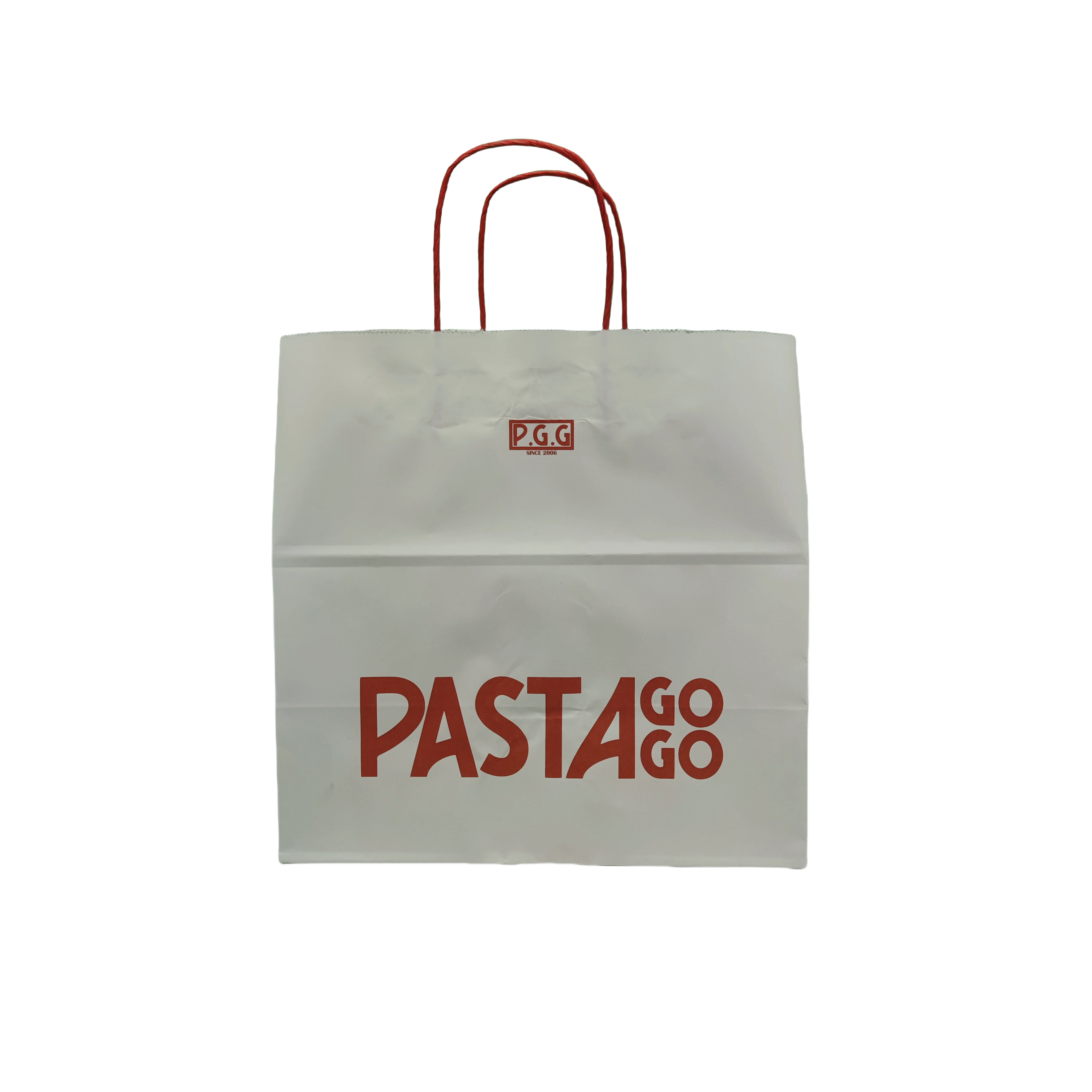 Senang02 Fashion Yellow Wrapping Wood Window Tray Takeaway  Customizedized White With Handle Zipper Paper Bag