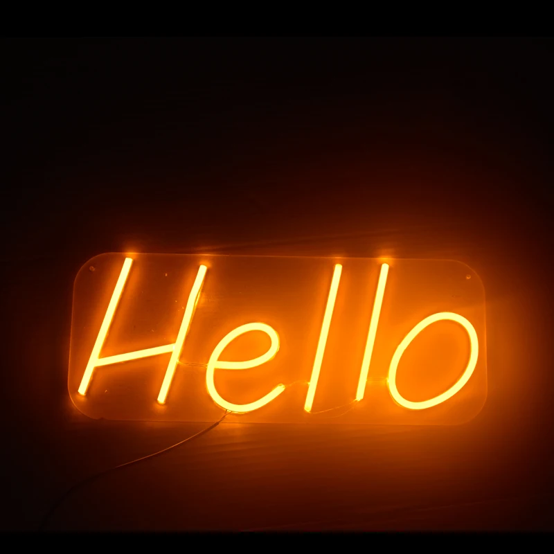  Hello Neon Signs LED Light Sign Custom Company Logo Store Decoration