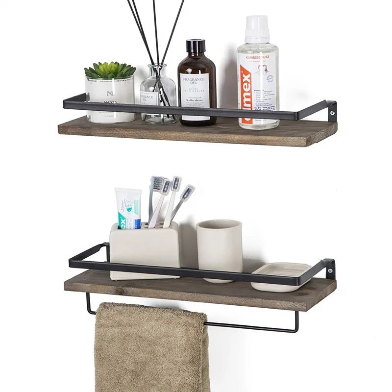 Wooden Floating Wall Mounted Shelves Spot Suspended Bathroom Storage Shelving Kitchen Living Room Partition Wall Display Shelves