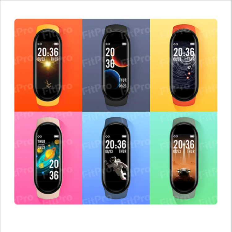 JCX/M6 Smart Bracelet 5 colors AMOLED Screen Smartband Heart Rate Fitness Tracker Sport IP67 Waterproof M6 Smart Watch