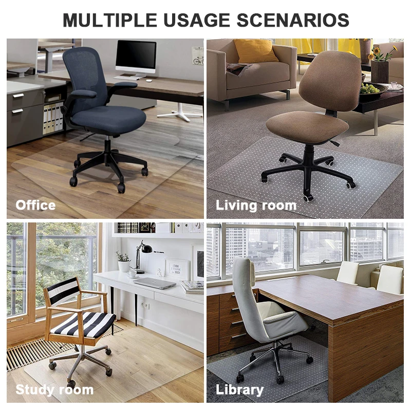 Durable Transparent Plastic Vinyl Floor Protector Mats for Hardwood Floors Office PVC Chair Mat