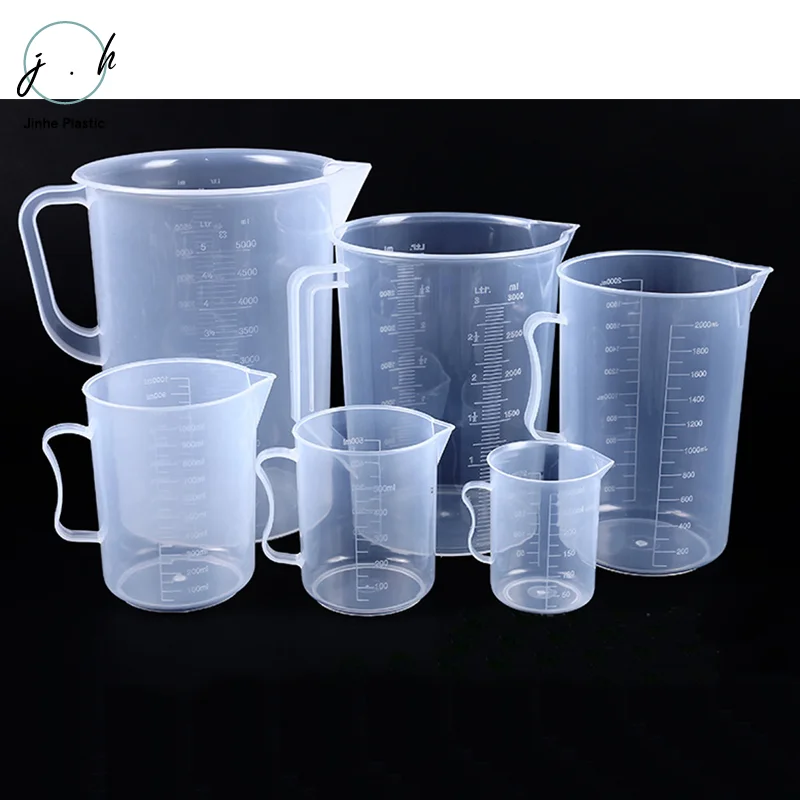 Wholesale 250ML-5000ML PP Transparent Plastic Measuring Beaker Cup 1 Liter Measuring Cups