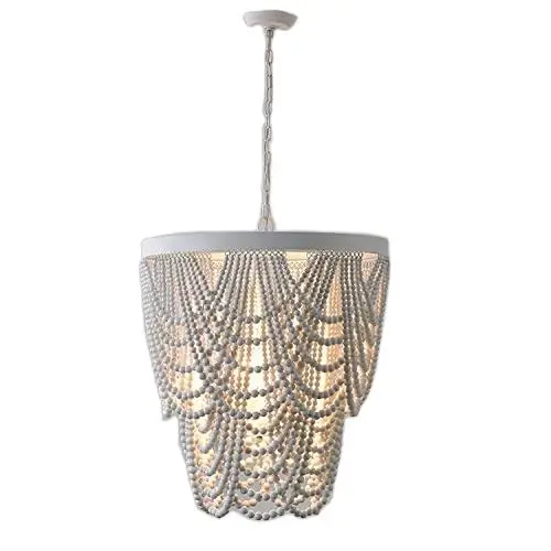 New Product Beaded Wood Chandelier Modern Pendant Light Made In China