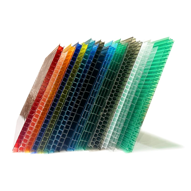 Clear 2mm 4mm 6mm UV twin wall anti scratch plastic polycarbonate sheets