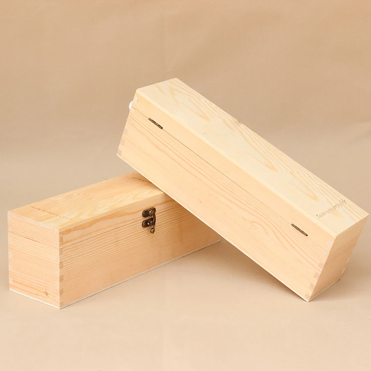 wholesale custom gift cheap wooden wine boxes single bottle wine box Portable Custom Size Wooden Wine Packaging Box