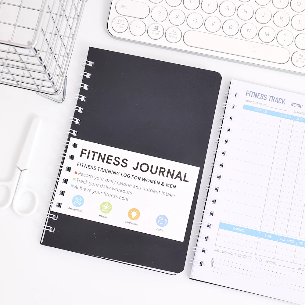 IMODA Stationery A5 Fitness&Food Journal Nutrition&Workout Planner for Tracking, Progress, and Achieving Your Wellness Goals