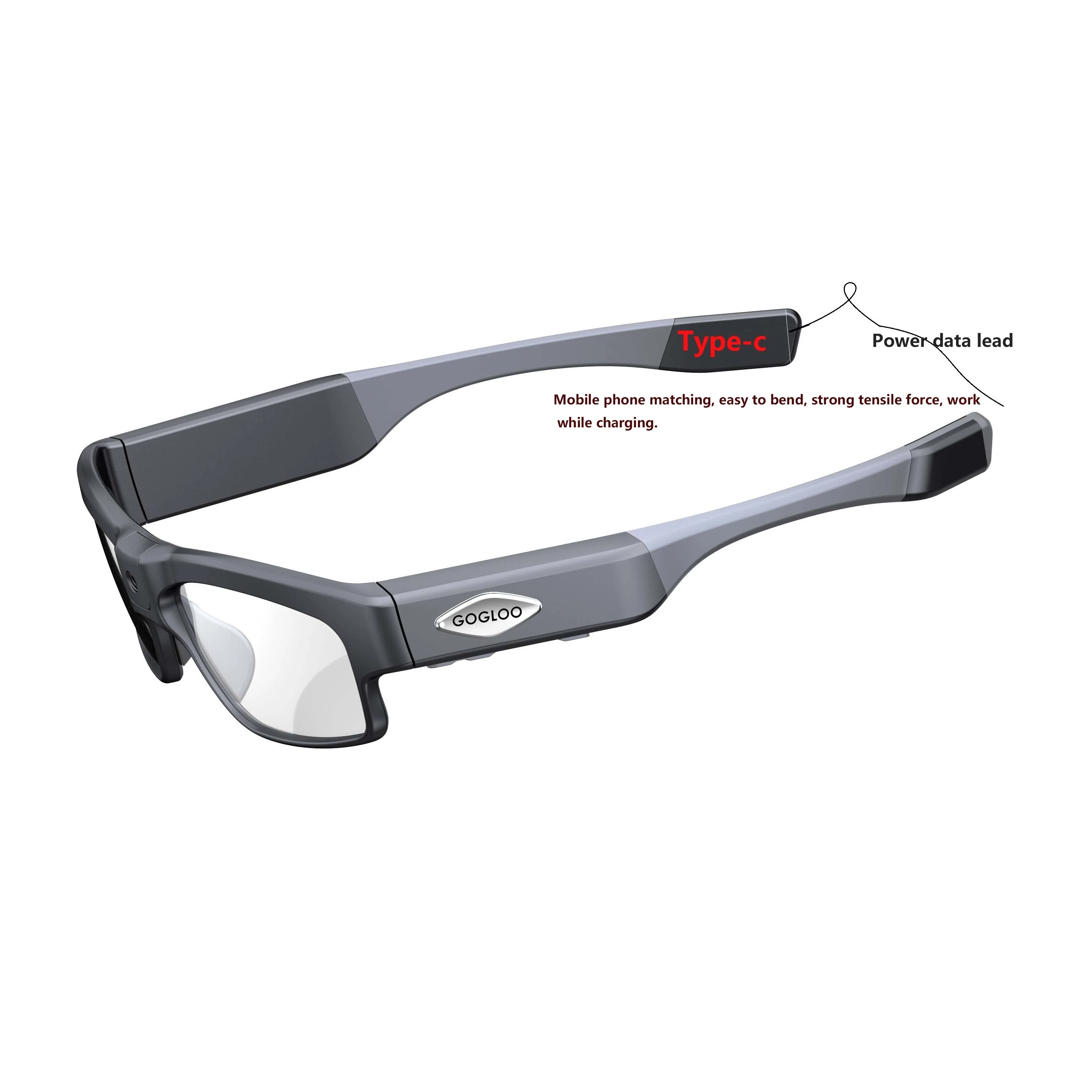 Gogloo 2K wifi Sporty smart glasses camera wifi camera sunglasses for outdoor sports(Type C USB, Tiltable camera, lightweight )