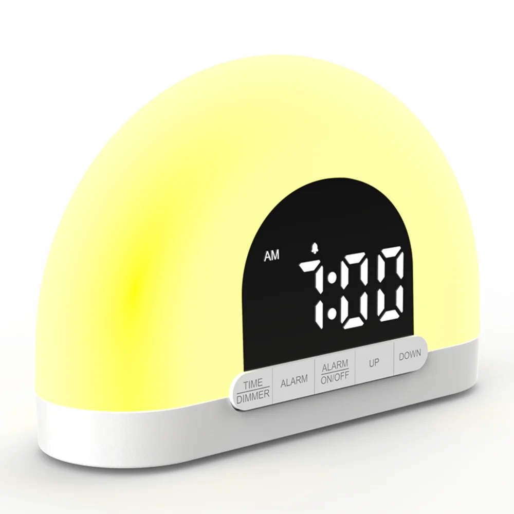 Hot Popular Smart Sleep Wake-Up Light Colored Sunset Simulation Digit Led Clock Alarm Clock Sunrise